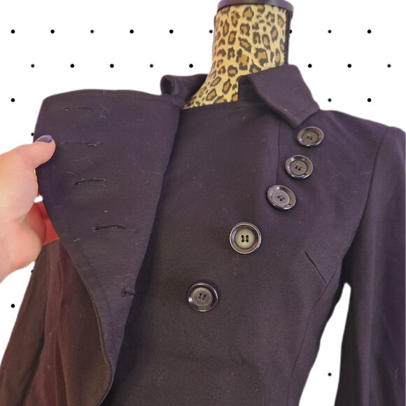 Black double breasted botton up blazer/jacket/top - Picture 2 of 4